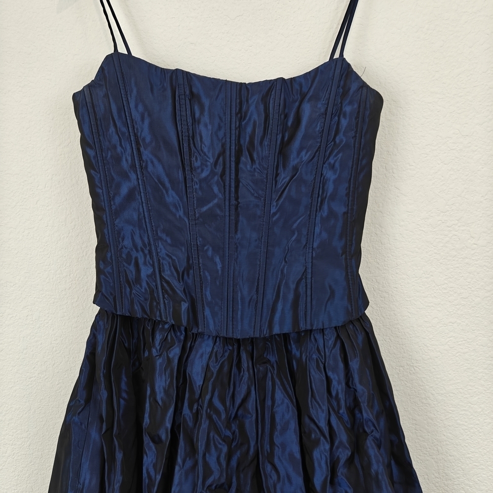 Gunne Sax Vintage 80s 90s Blue Iridescent Corset Princess Halloween Dress Small - Picture 4 of 11